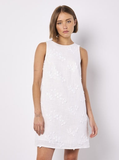 Apricot Flora Shift Dress-151 Dresses - Short-Little Bird Boutique