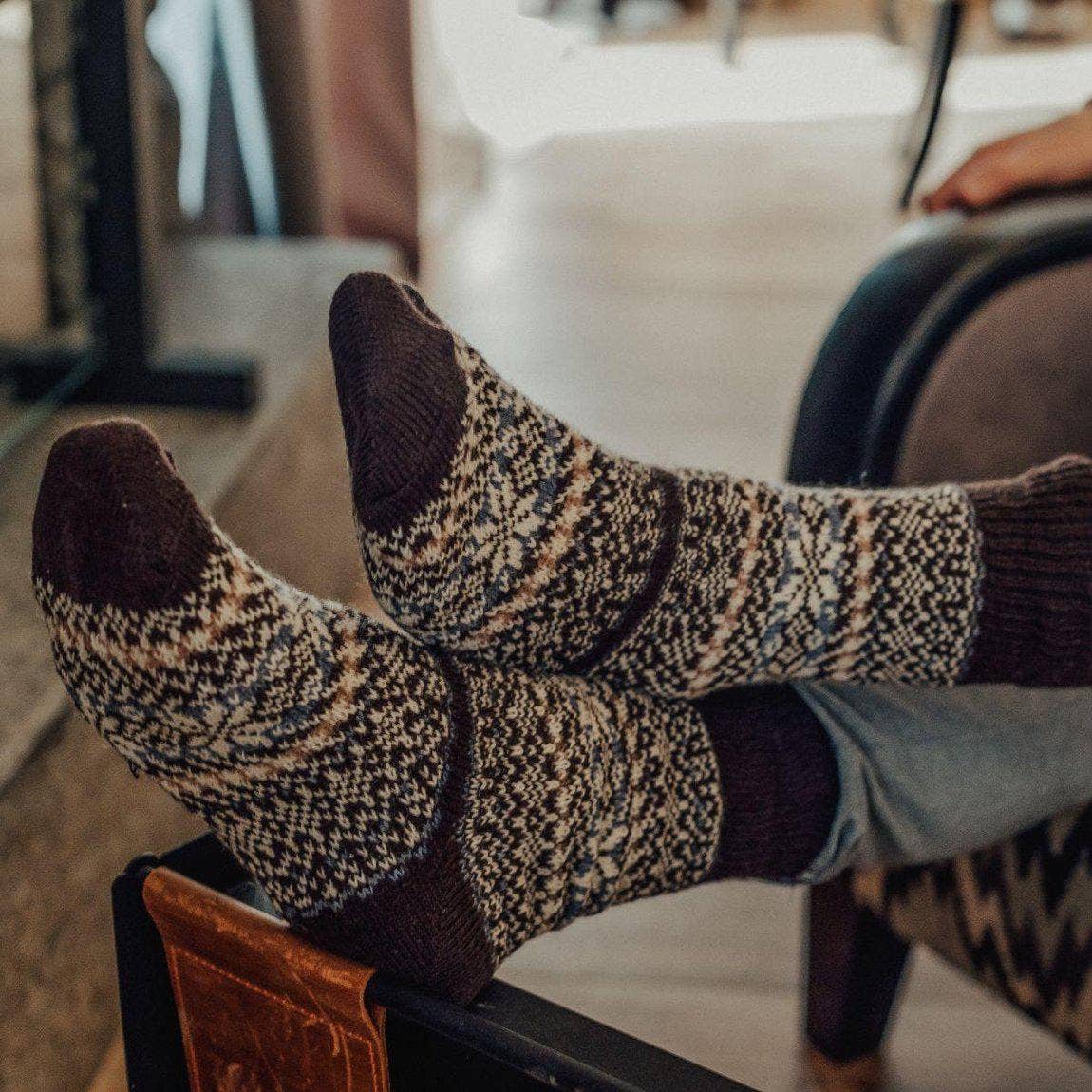 Nordic Socks Merino Wool in Perform™ in Chocolate-311 Fashion Accessories-Little Bird Boutique