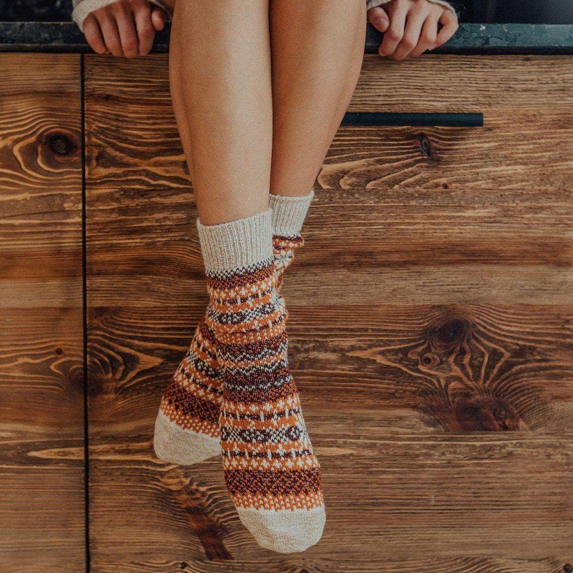 Nordic Socks Soft Cozy™ Warm in Pumpkin-311 Fashion Accessories-Little Bird Boutique