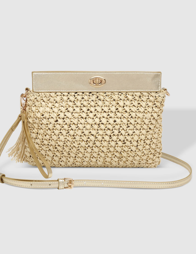 Louenhide Fern Champagne Raffia Clutch