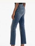 KUT Kelsey High Rise Fab Ab Ankle Flare in Congruent Wash-210 Denim-Little Bird Boutique