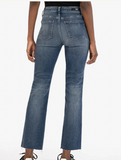 KUT Kelsey High Rise Fab Ab Ankle Flare in Congruent Wash-210 Denim-Little Bird Boutique