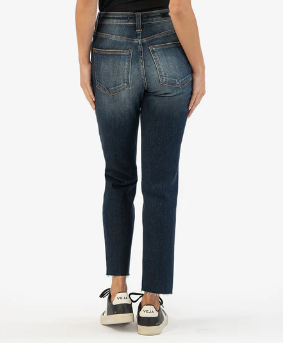 KUT Rachael High Rise Fab Ab Mom Jeans in Management Wash is-210 Denim-Little Bird Boutique