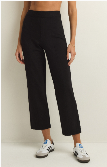 Z Supply Do It All Straight Leg Pant in Black-220 Pants-Little Bird Boutique