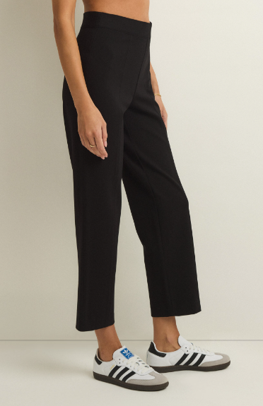 Z Supply Do It All Straight Leg Pant in Black-220 Pants-Little Bird Boutique