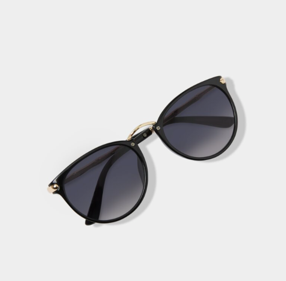 Katie Loxton Santorini Sunglasses in Black with Bamboo Arm-311 Fashion Accessories-Little Bird Boutique