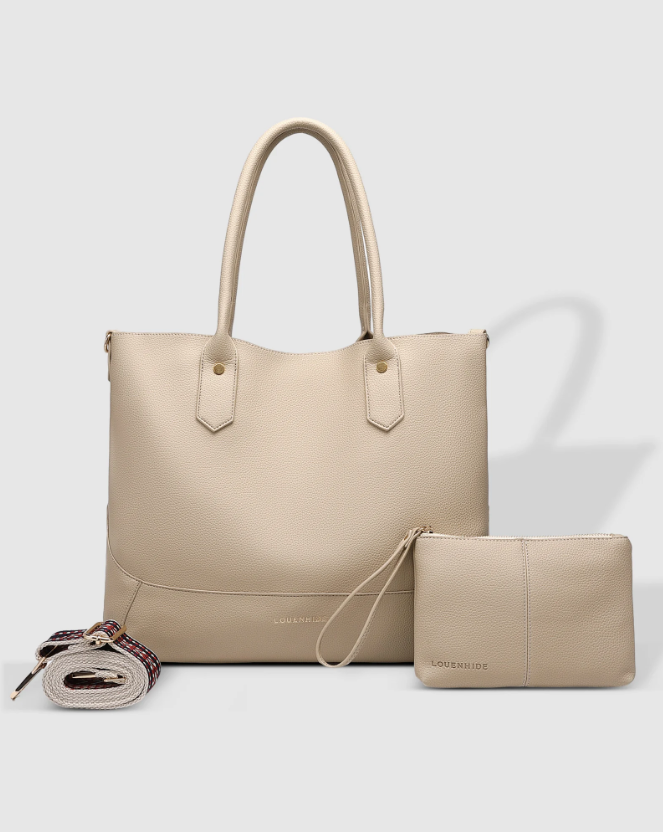 Louenhide Portsea Tote Bag in Almond or Black-343 Totes-Little Bird Boutique