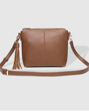 Louenhide Kasey Textured Crossbody in Cocoa or Black-342 - Crossbody & Fanny Bags-Little Bird Boutique