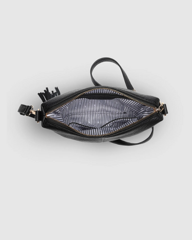Louenhide Kasey Textured Crossbody in Cocoa or Black-342 - Crossbody & Fanny Bags-Little Bird Boutique