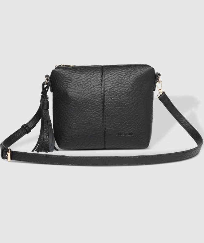 Louenhide Kasey Textured Crossbody in Cocoa or Black-342 - Crossbody & Fanny Bags-Little Bird Boutique