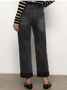 Sanctuary Luna Cuffed Denim in Dark Smoke-210 Denim-Little Bird Boutique