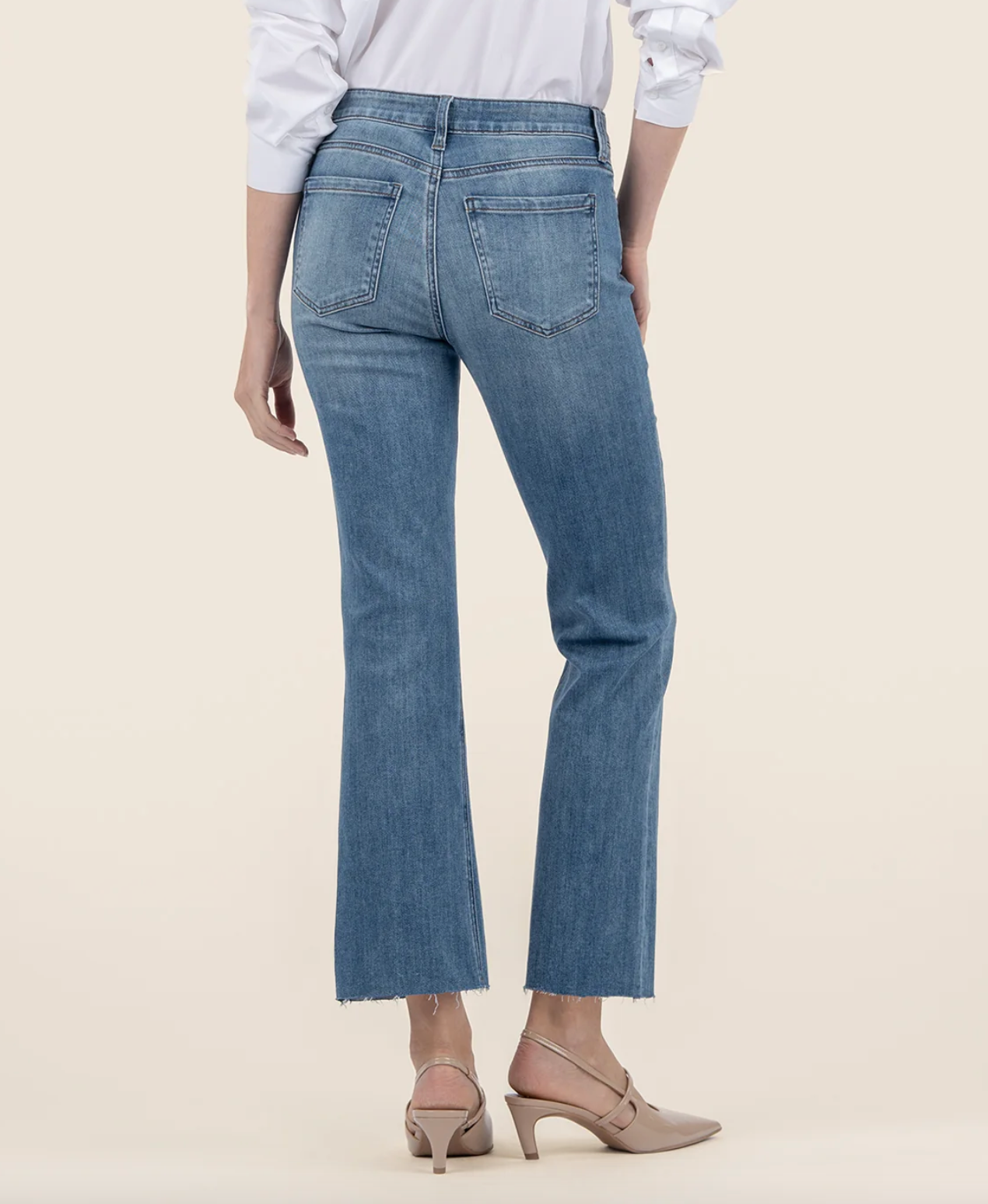 KUT from the Kloth Kelsey High Rise Fab Ab Ankle Flare in Base Wash-210 Denim-Little Bird Boutique