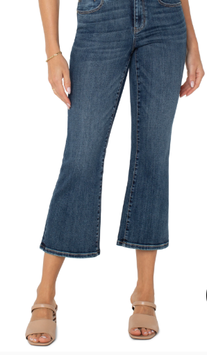 Liverpool Hannah Cropped Flare Jeans in Bolsa Chica-210 Denim-Little Bird Boutique