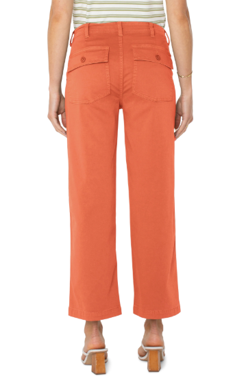 Liverpool Cargo Crop Pants in Papaya-220 Pants-Little Bird Boutique