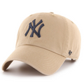 '47 New York Yankees Clean Up Hat in Khaki with Navy Embroidery-311 Fashion Accessories-Little Bird Boutique