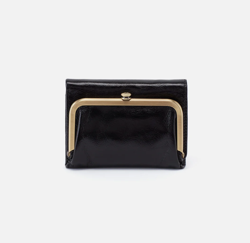 HOBO Robin Compact Wallet in Polished Black-344 Wallets/Clutches-Little Bird Boutique