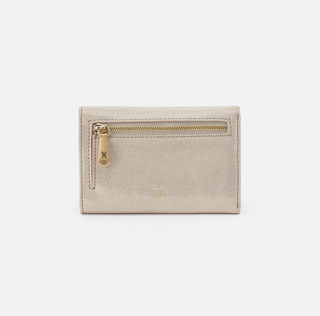 HOBO Jill Trifold Wallet in Sand Shimmer-344 Wallets/Clutches-Little Bird Boutique