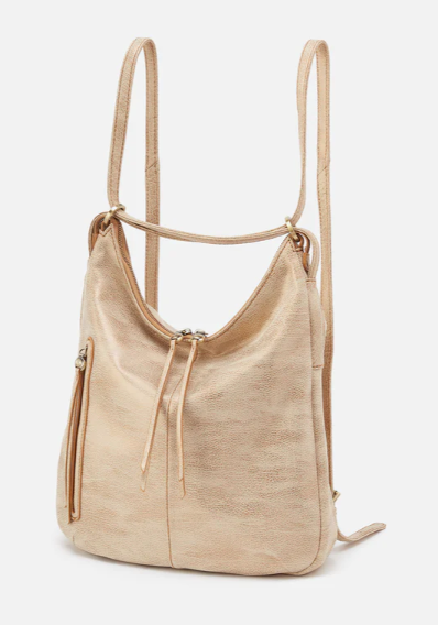 HOBO Merrin Convertible Backpack in Metallic Gold Leaf-341 Handbags & Purses-Little Bird Boutique