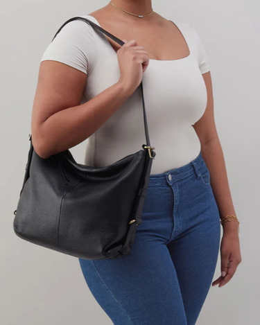 HOBO Emily Convertible Backpack in pebbled Black Leather-341 Handbags & Purses-Little Bird Boutique