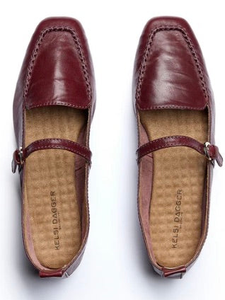 Kelsi Dagger Ferry Mary Jane Flats in Merlot-312 Shoes-Little Bird Boutique