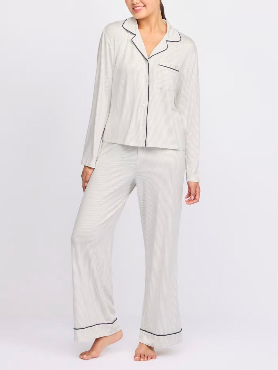 Thread and Supply Holly Pajama Set in Neutral Stripe-240 Loungewear/Intimates-Little Bird Boutique