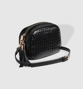 Louenhide Jacinta Woven Crossbody Bag in Black-342 - Crossbody & Fanny Bags-Little Bird Boutique