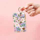 The Darling Effect Sweet Meadow Keychain Card Wallet-Purple and Tan-344 Wallets/Clutches-Little Bird Boutique