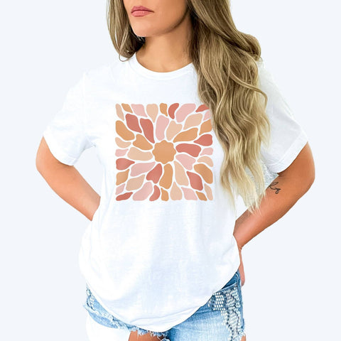 Floral Graphic Tee in White