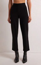 Z Supply Do It All Straight Leg Pant in Black-220 Pants-Little Bird Boutique