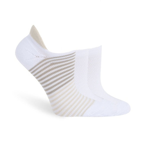 Lemon Powder Heel Tab Low Cut Sock 3 Pack in White Traditional