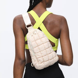 Rejuvenate Ivory Quilted Sling Crossbody Bag-342 - Crossbody & Fanny Bags-Little Bird Boutique