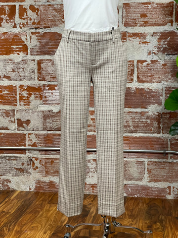 Liverpool Kelsey Knit Trouser in Cappuccino Plaid