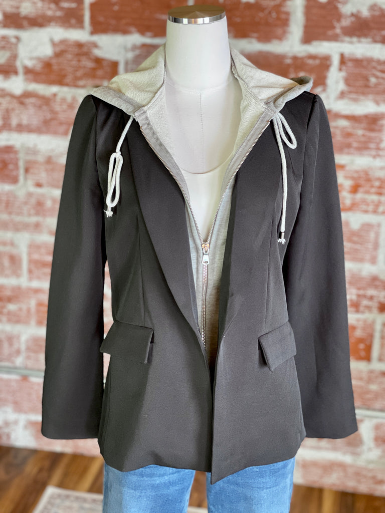 Elan Black Blazer Hoodie