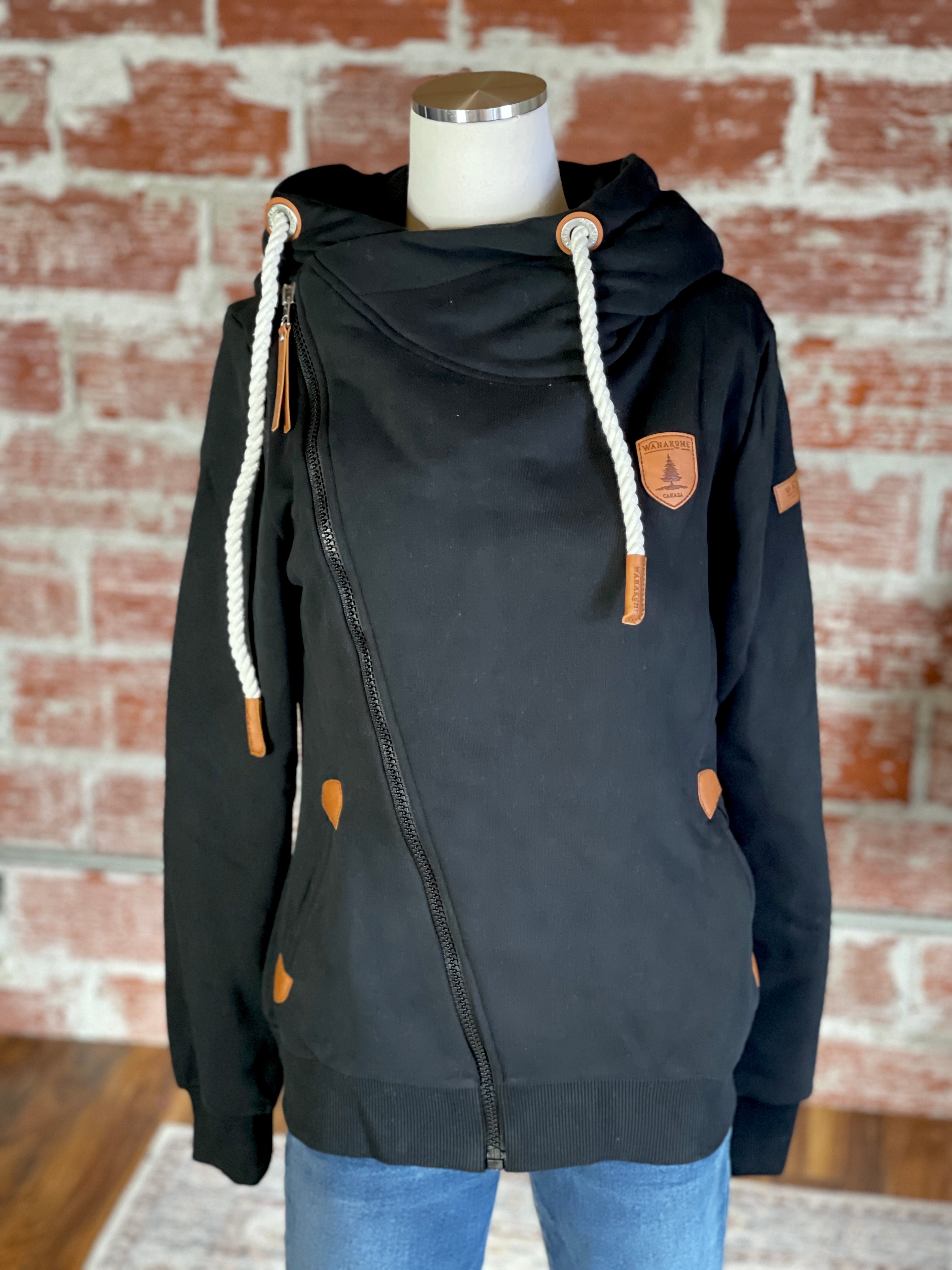 Wanakome Athena Hoodie in Black-142 Sweatshirts & Hoodies-Little Bird Boutique