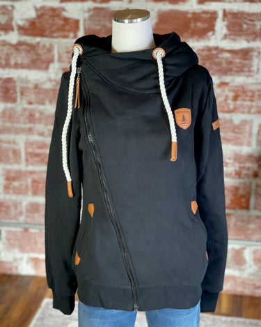 Wanakome Athena Hoodie in Black-142 Sweatshirts & Hoodies-Little Bird Boutique
