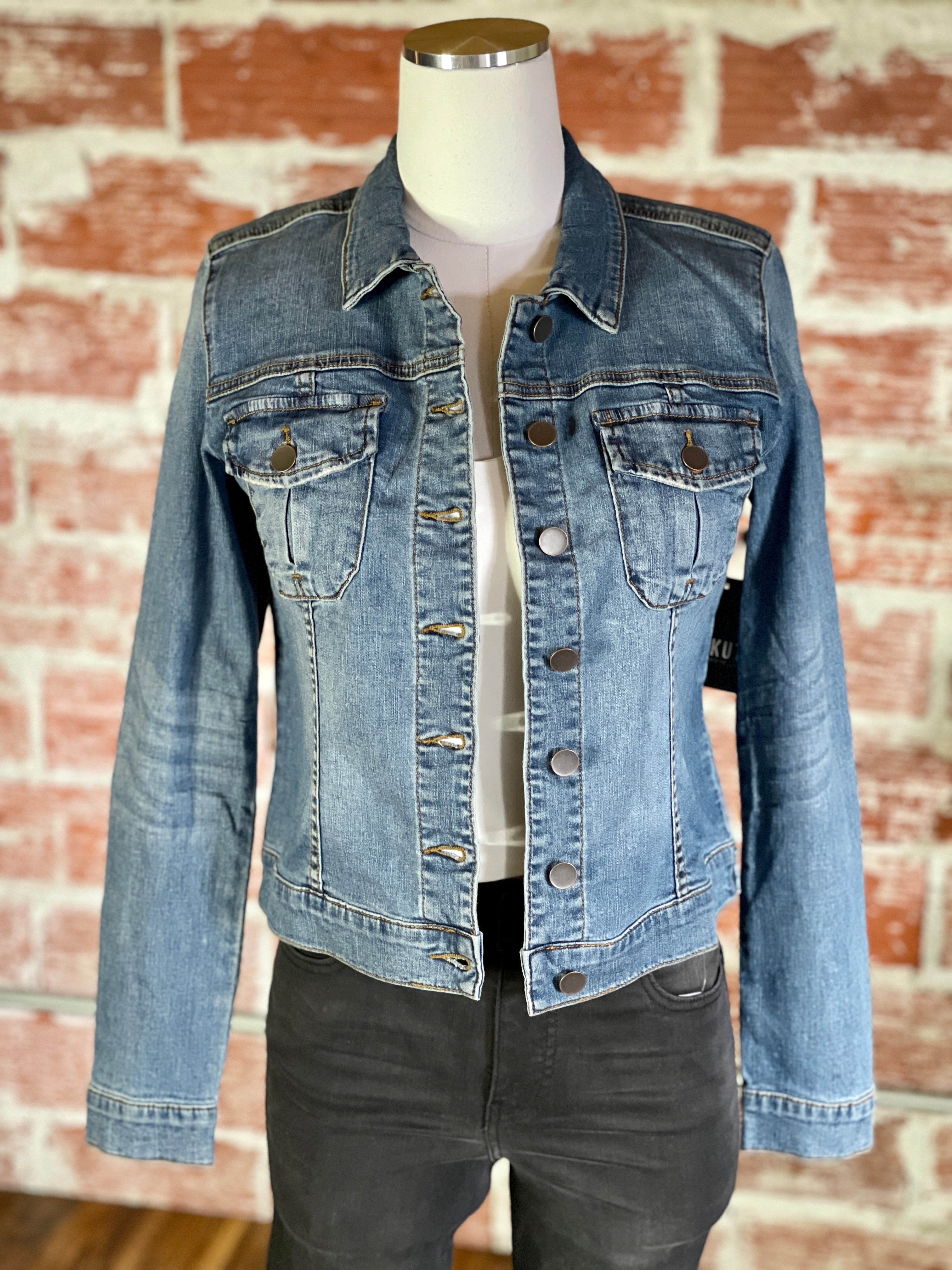 Womens Size 12 10 8 16 14 Stretch Denim Jacket Ladies Jean Crop Jackets  Blue | eBay