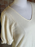 Another Love Crepe Short Sleeve Jersey Top in Cream-121 Jersey Tops - Short Sleeve-Little Bird Boutique