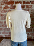 Another Love Crepe Short Sleeve Jersey Top in Cream-121 Jersey Tops - Short Sleeve-Little Bird Boutique