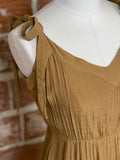 Self Tie Shoulder Dress in Clay-152 Dresses - Long-Little Bird Boutique