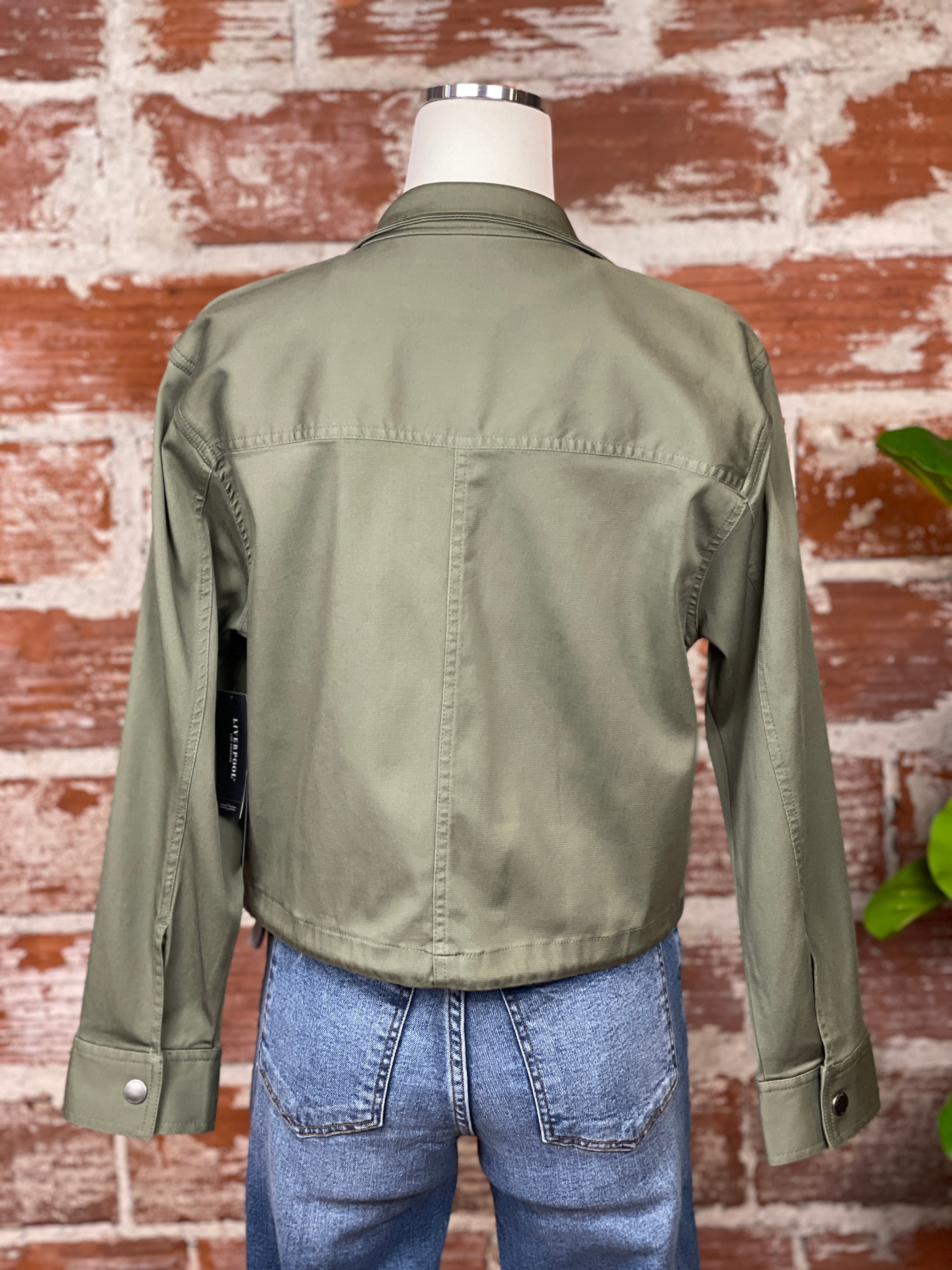 Liverpool temma denim hot sale jacket olive