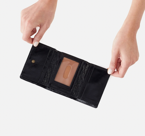 HOBO Jill Mini Trifold Wallet in Black