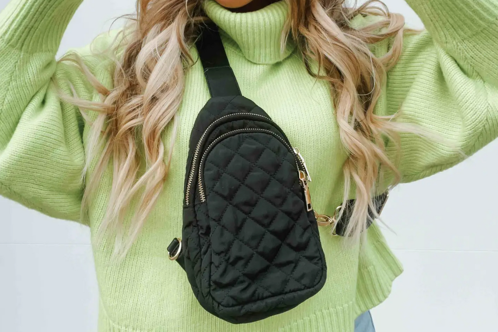 Black Quilted Crossbody & Fanny Bags
